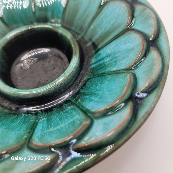 Vintage Blue Mountain Flower Tea Light Candle Holder - Picture 3 of 10